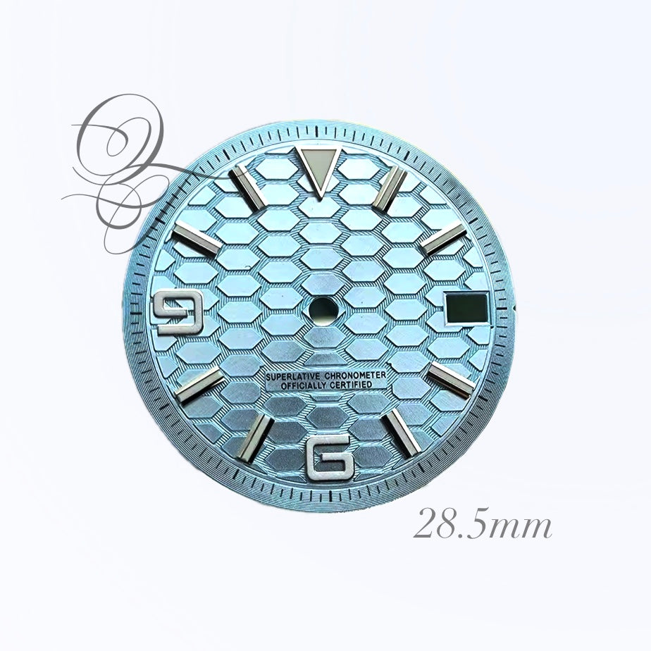 LandDweller NH35 Watch Dial with Hands Blue Luminous 28.5mm