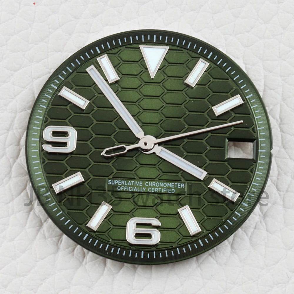 LandDweller NH35 Watch Dial with Hands Blue Luminous 28.5mm