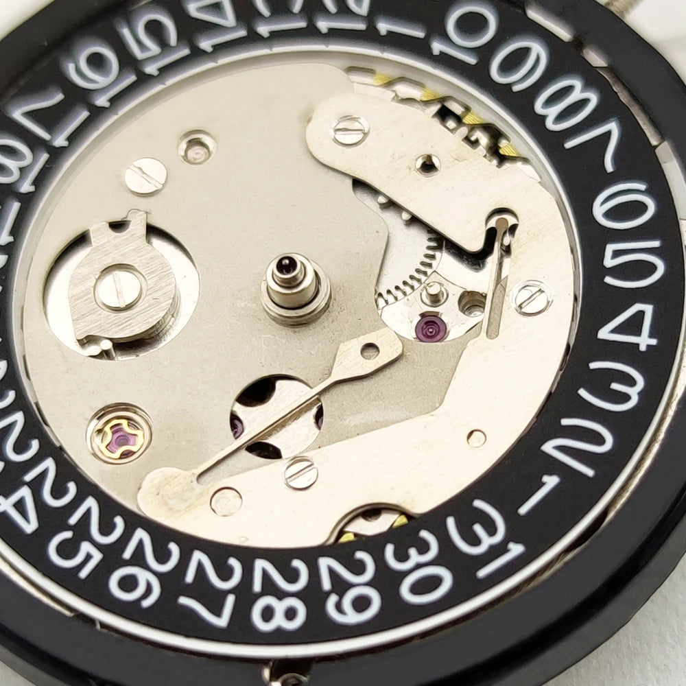 NH35 Movement Black Calendar Automatic High Accuracy 24 Jewels Mod Watch Replacement Japan
