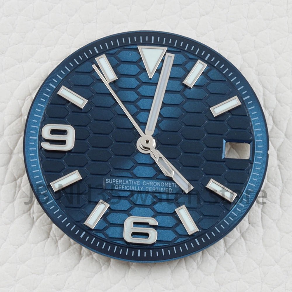 LandDweller NH35 Watch Dial with Hands Blue Luminous 28.5mm