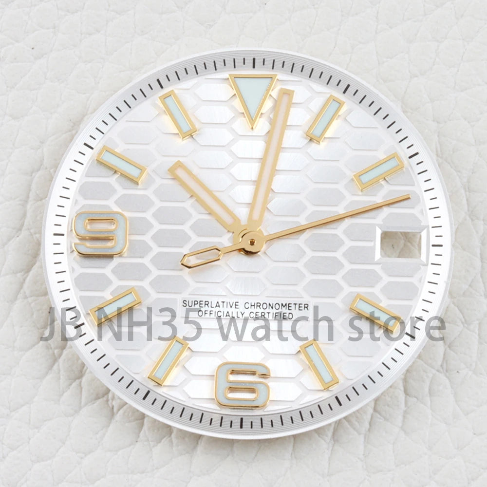LandDweller NH35 Watch Dial with Hands Blue Luminous 28.5mm