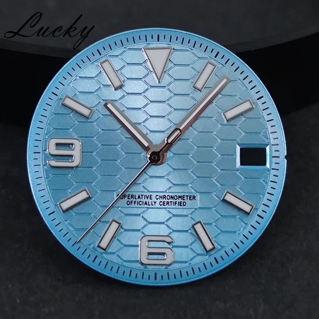 28.5mm Watch Dial Green Lume NH35