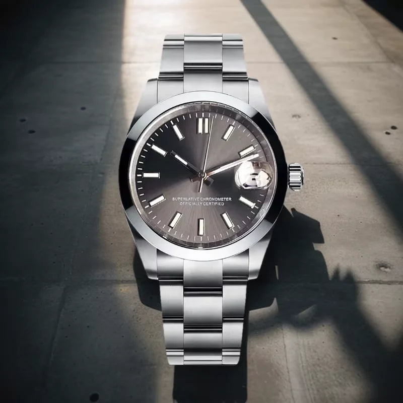 Custom Sunburst Dial Businesss Watch Sapphire Crystal