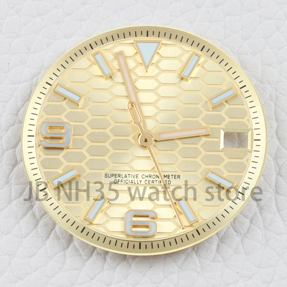 LandDweller NH35 Watch Dial with Hands Blue Luminous 28.5mm