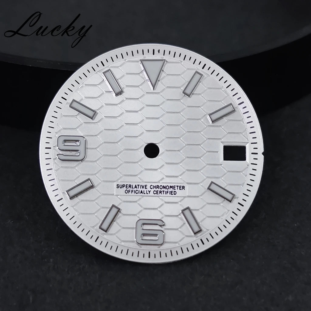 28.5mm Watch Dial Green Lume NH35