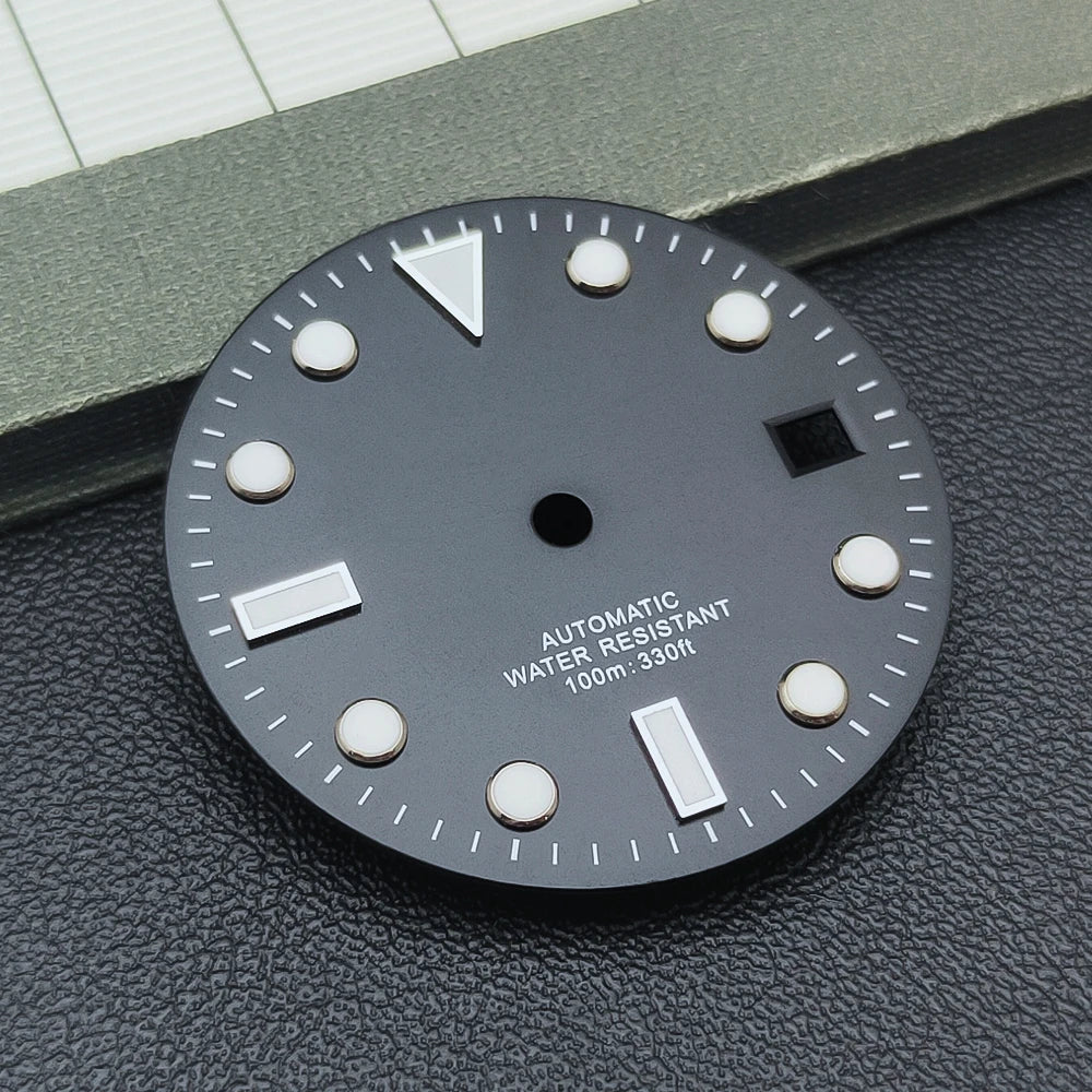 Manbushijie 28.5mm black white green blue  luminous dial fit NH35 ETA 2824 2836 Miyota 8215 821A Mingzhu DG2813 3804 movement