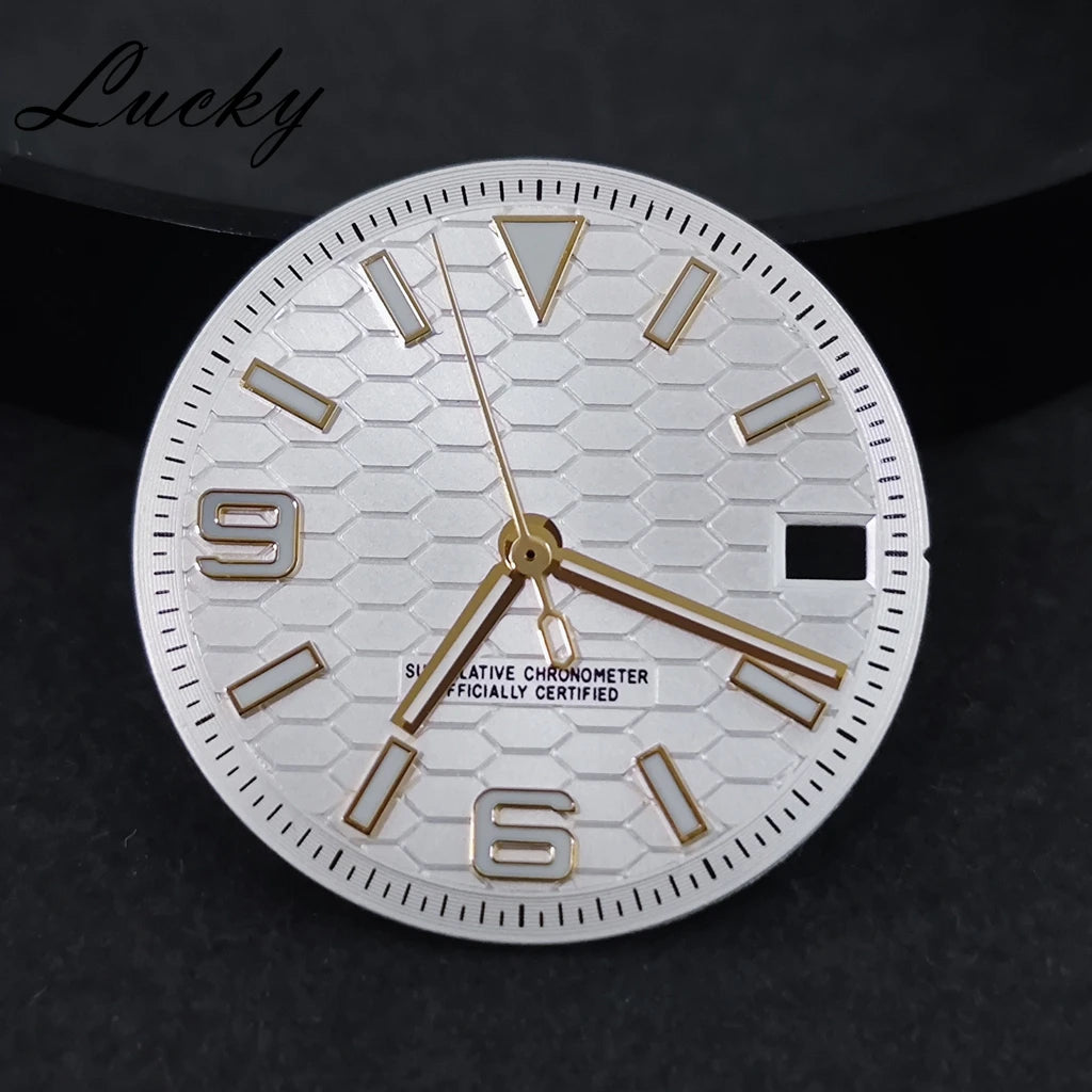 28.5mm Watch Dial Green Lume NH35