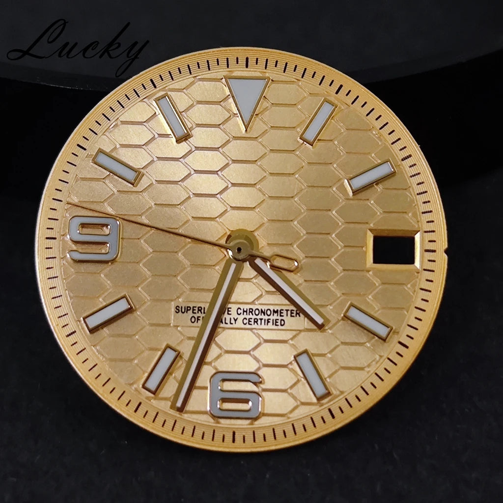 28.5mm Watch Dial Green Lume NH35