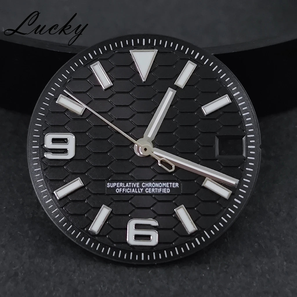 28.5mm Watch Dial Green Lume NH35