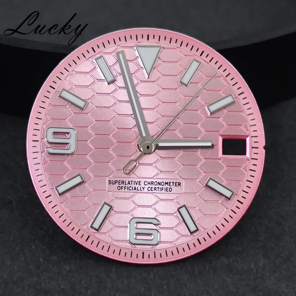 28.5mm Watch Dial Green Lume NH35