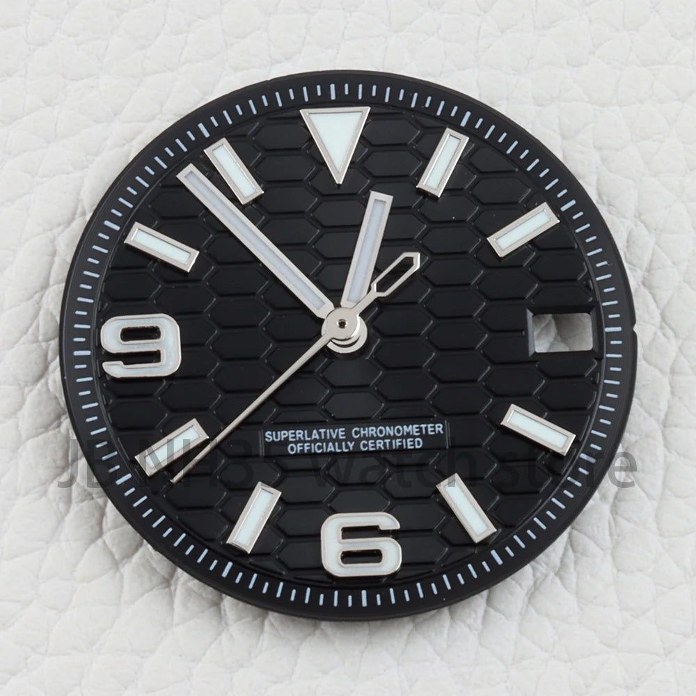 LandDweller NH35 Watch Dial with Hands Blue Luminous 28.5mm
