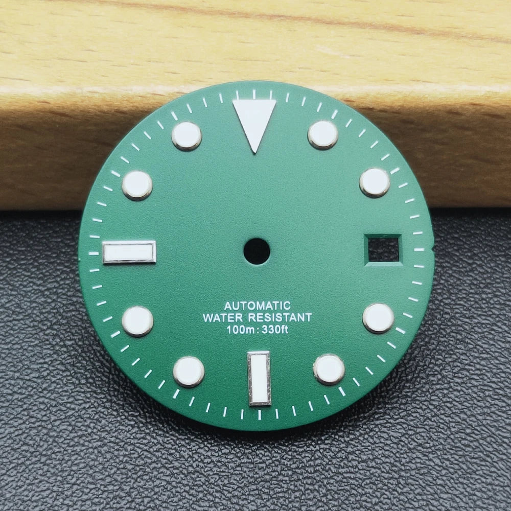 Manbushijie 28.5mm black white green blue  luminous dial fit NH35 ETA 2824 2836 Miyota 8215 821A Mingzhu DG2813 3804 movement