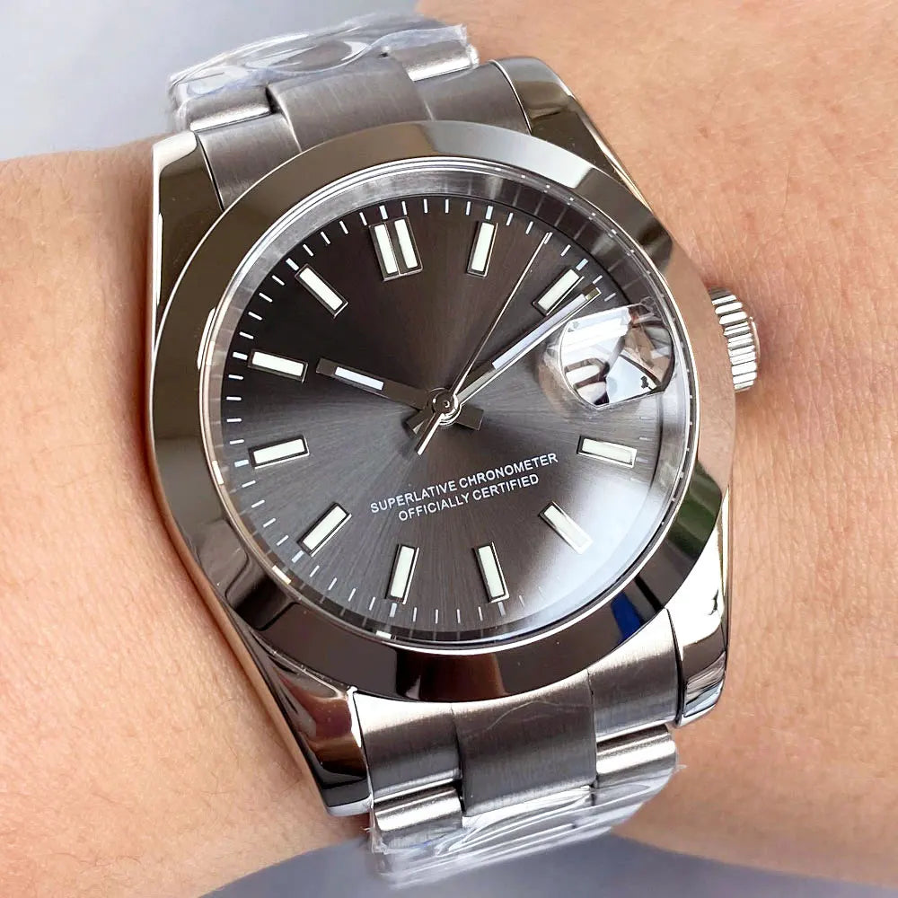 Custom Sunburst Dial Businesss Watch Sapphire Crystal