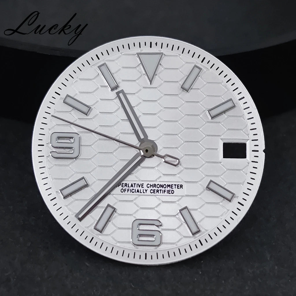 28.5mm Watch Dial Green Lume NH35