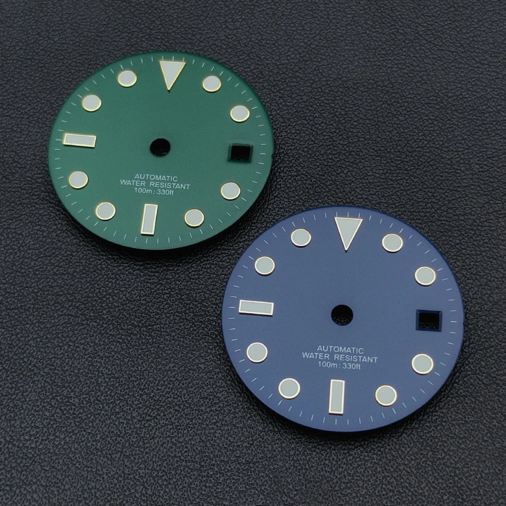 Manbushijie 28.5mm black white green blue  luminous dial fit NH35 ETA 2824 2836 Miyota 8215 821A Mingzhu DG2813 3804 movement