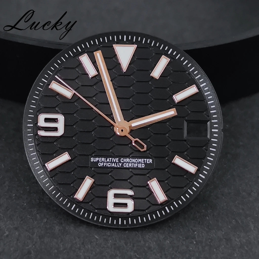 28.5mm Watch Dial Green Lume NH35