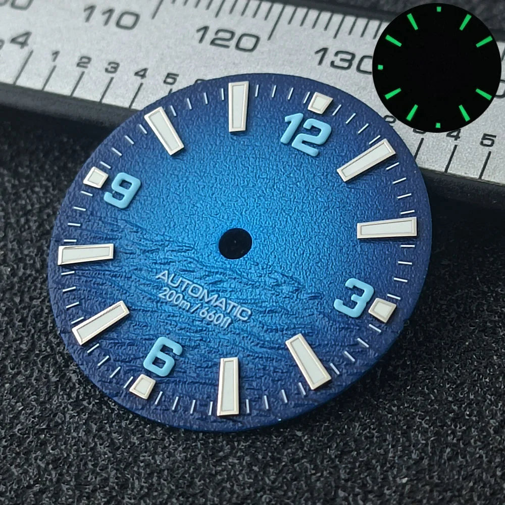 28.5mm Sea Textured Blue  Watch Dial Skx007