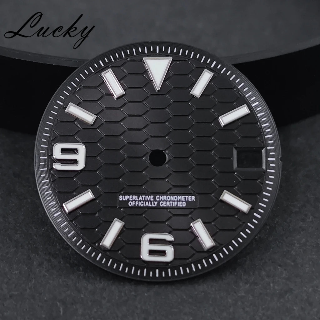 28.5mm Watch Dial Green Lume NH35