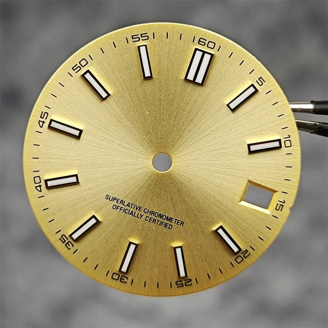 28.5mm Luxury Sunburst Finish Watch Dial Date Window