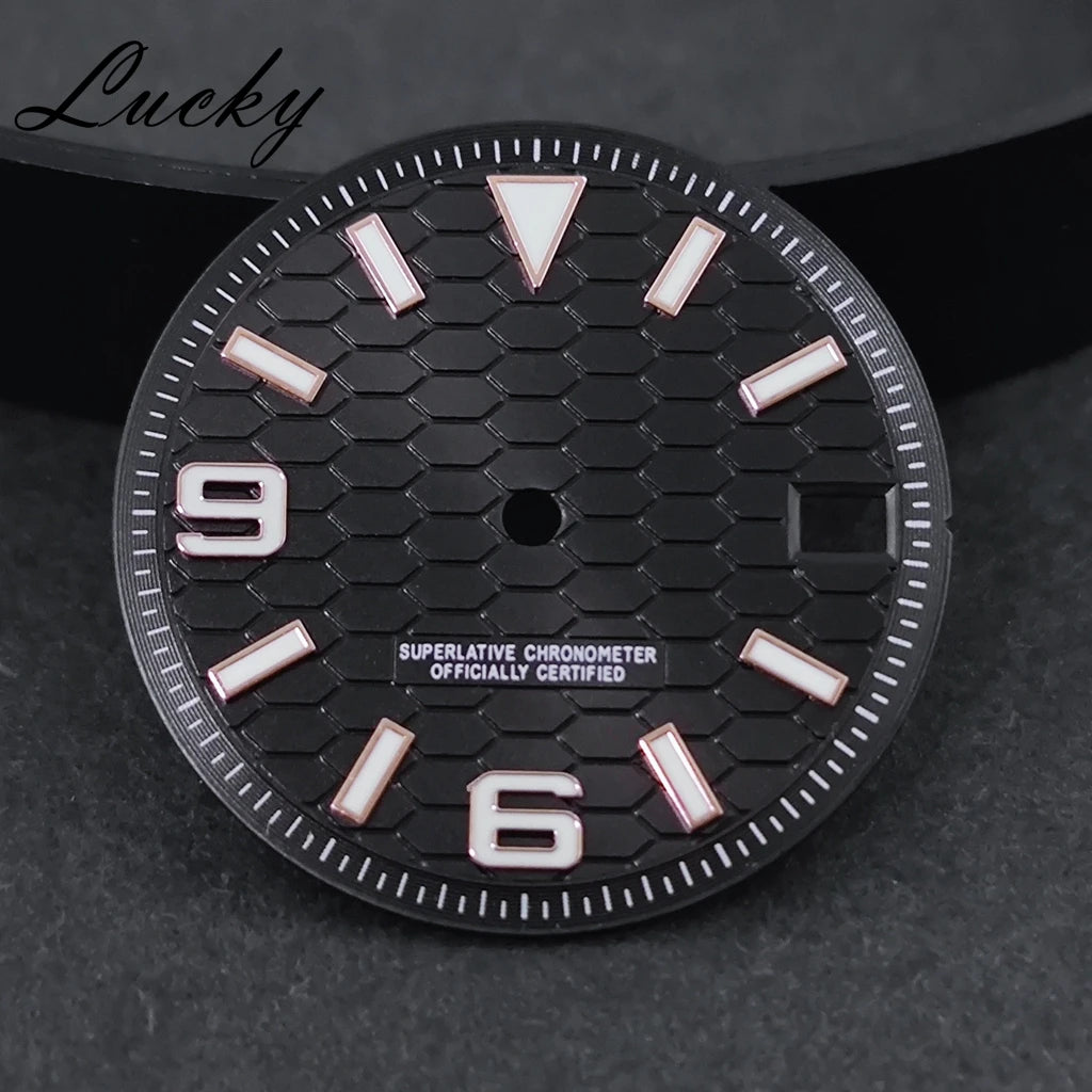 28.5mm Watch Dial Green Lume NH35