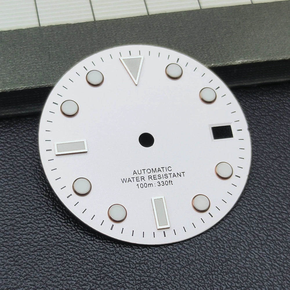 Manbushijie 28.5mm black white green blue  luminous dial fit NH35 ETA 2824 2836 Miyota 8215 821A Mingzhu DG2813 3804 movement