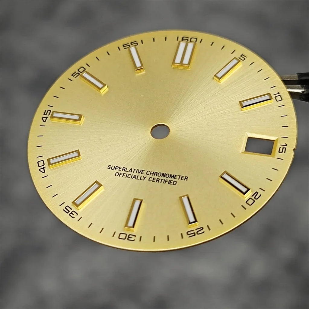 28.5mm Luxury Sunburst Finish Watch Dial Date Window
