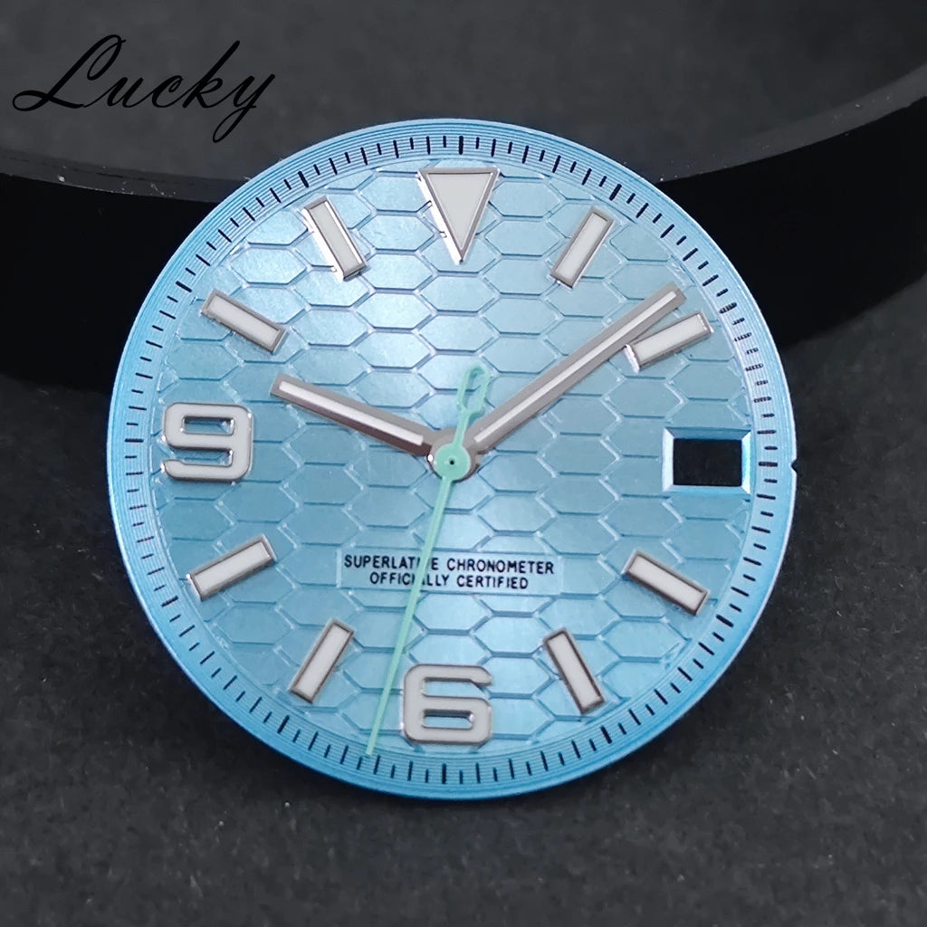 28.5mm Watch Dial Green Lume NH35