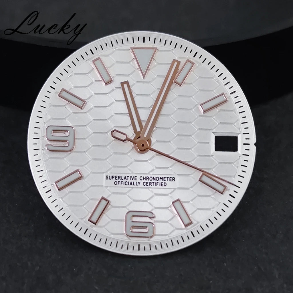 28.5mm Watch Dial Green Lume NH35