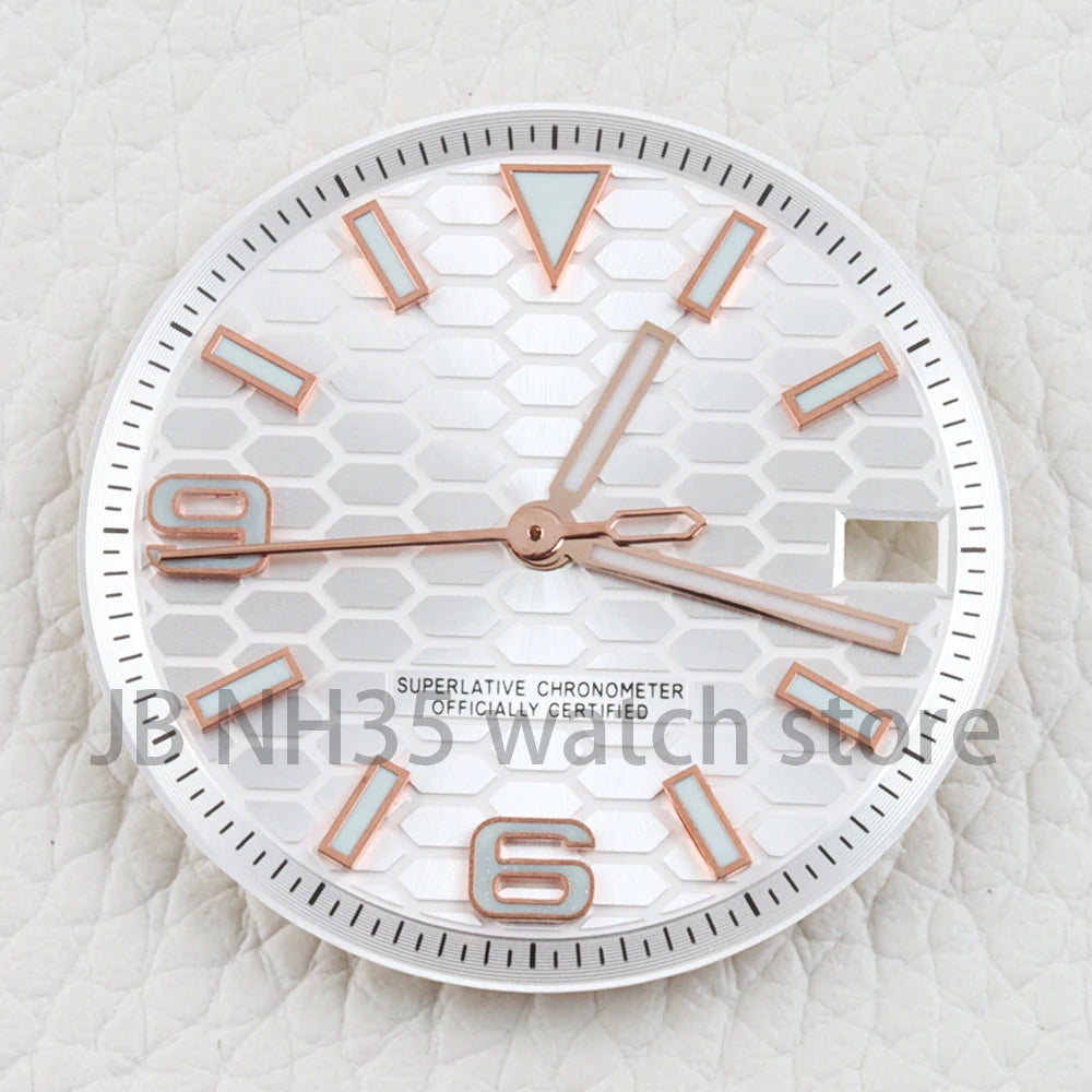 LandDweller NH35 Watch Dial with Hands Blue Luminous 28.5mm