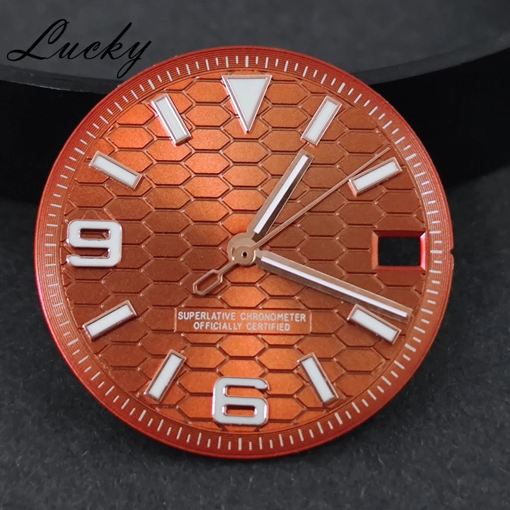 28.5mm Watch Dial Green Lume NH35
