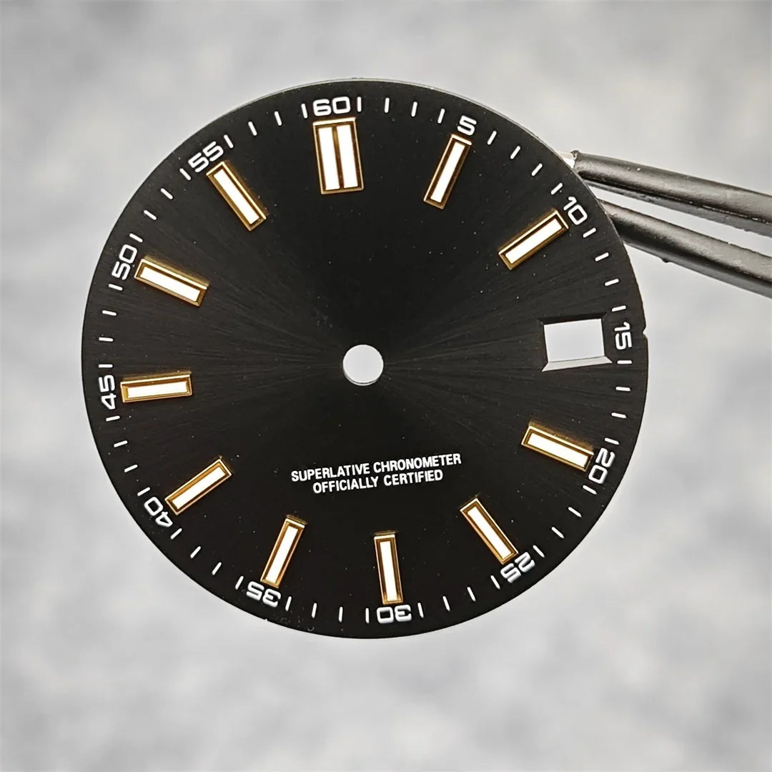 28.5mm Luxury Sunburst Finish Watch Dial Date Window