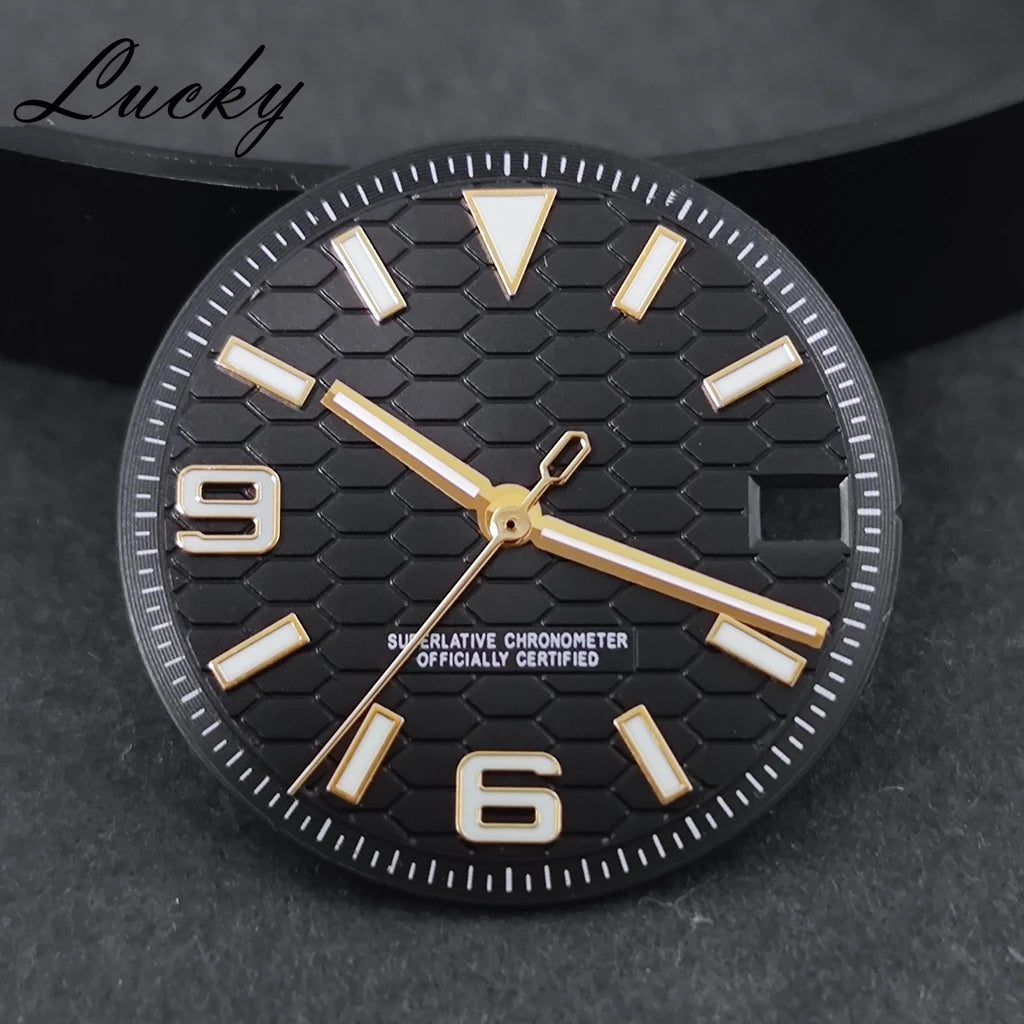 28.5mm Watch Dial Green Lume NH35