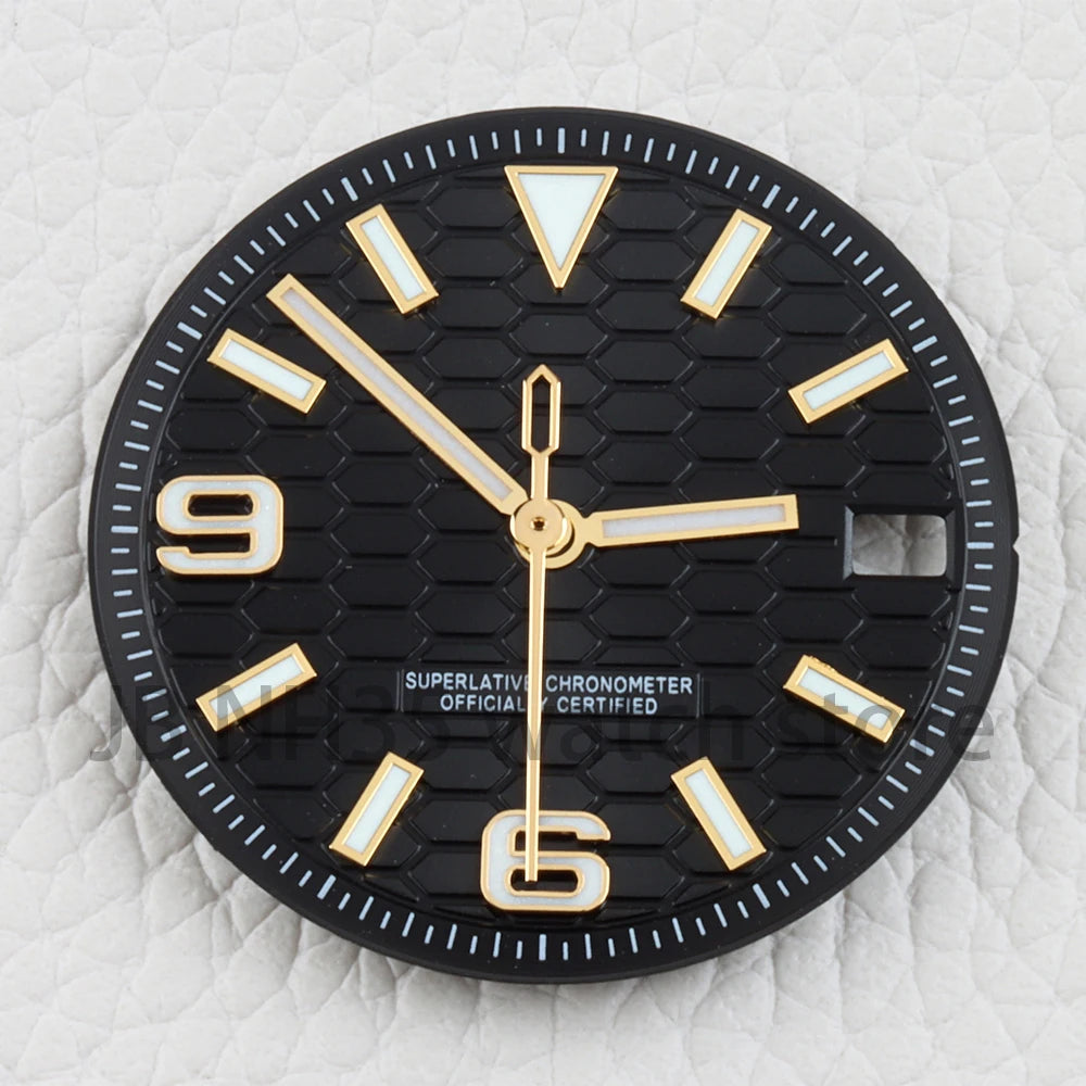 LandDweller NH35 Watch Dial with Hands Blue Luminous 28.5mm