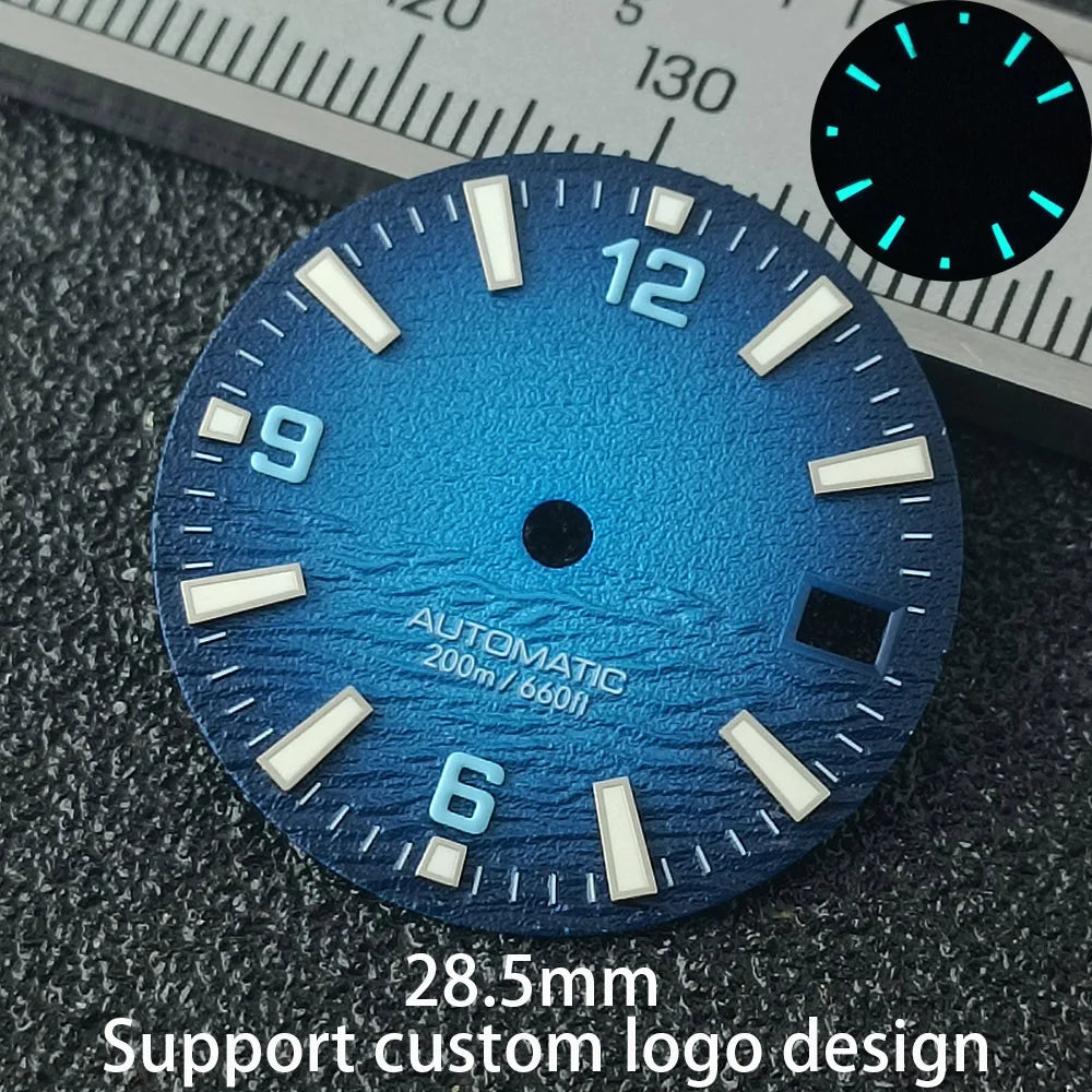28.5mm Sea Textured Blue  Watch Dial Skx007