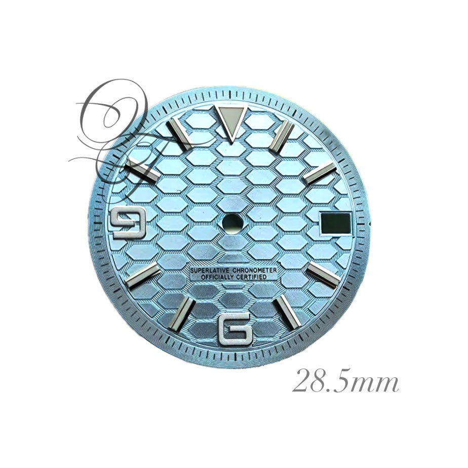 28.5mm Watch Dial Green Lume NH35