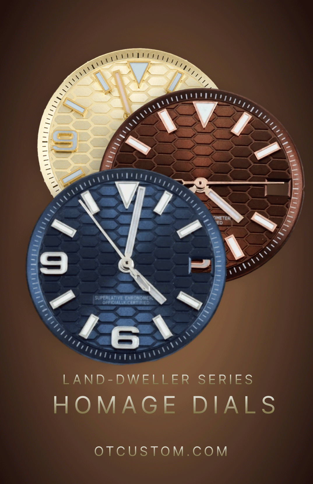 28.5mm Watch Dial with Hands Blue Luminous