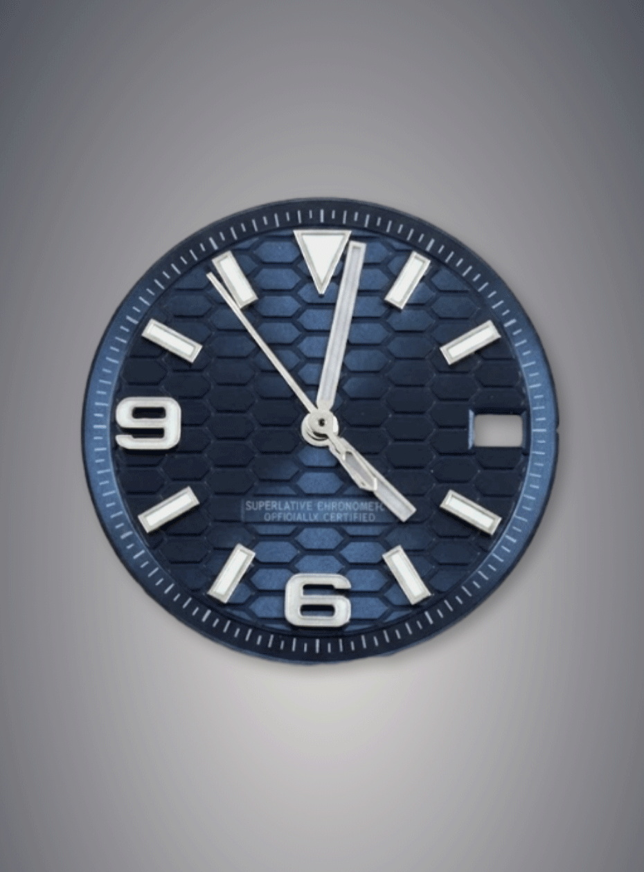 28.5mm Watch Dial with Hands Blue Luminous