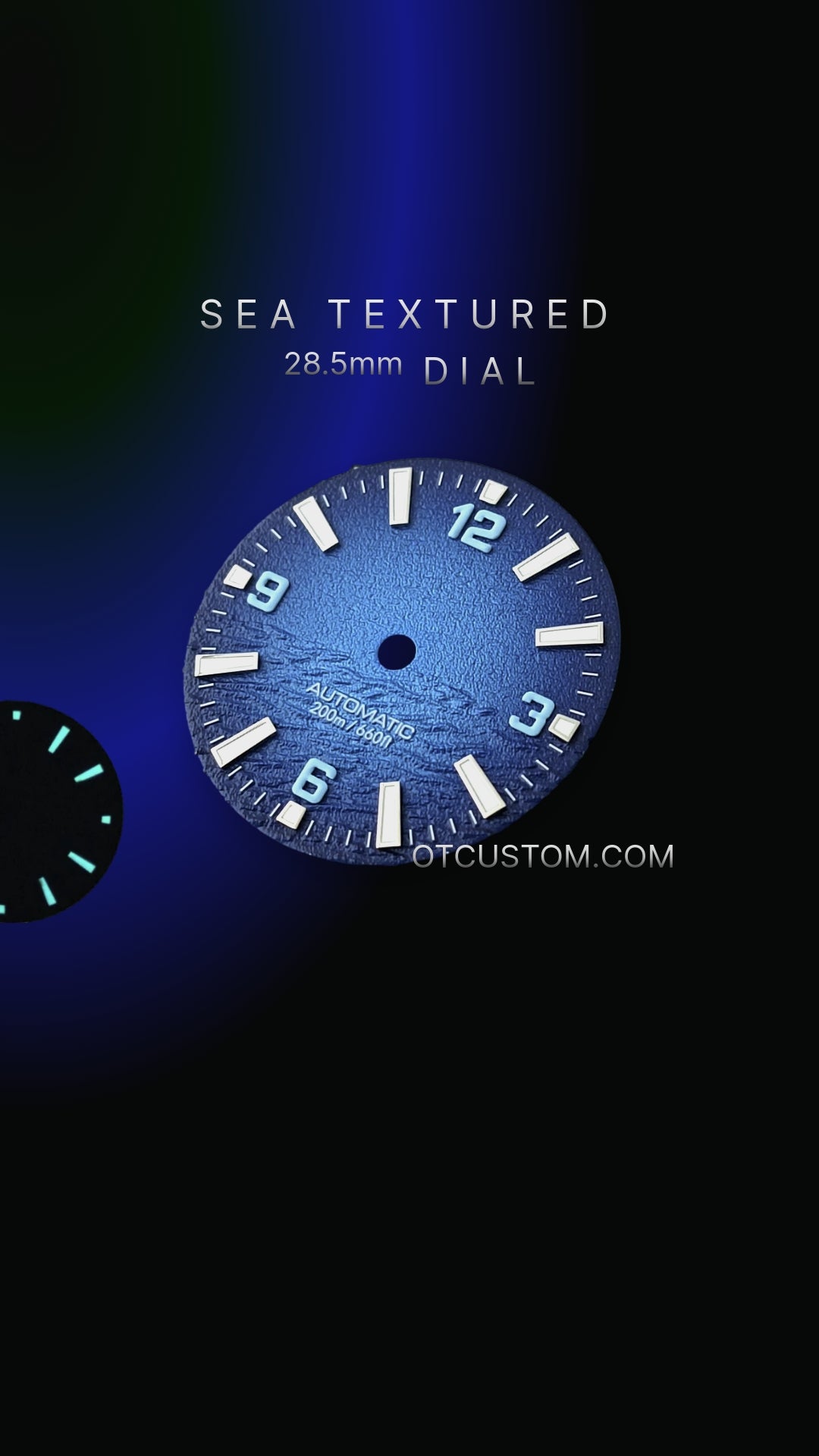 28.5mm Sea Textured Blue  Watch Dial Skx007