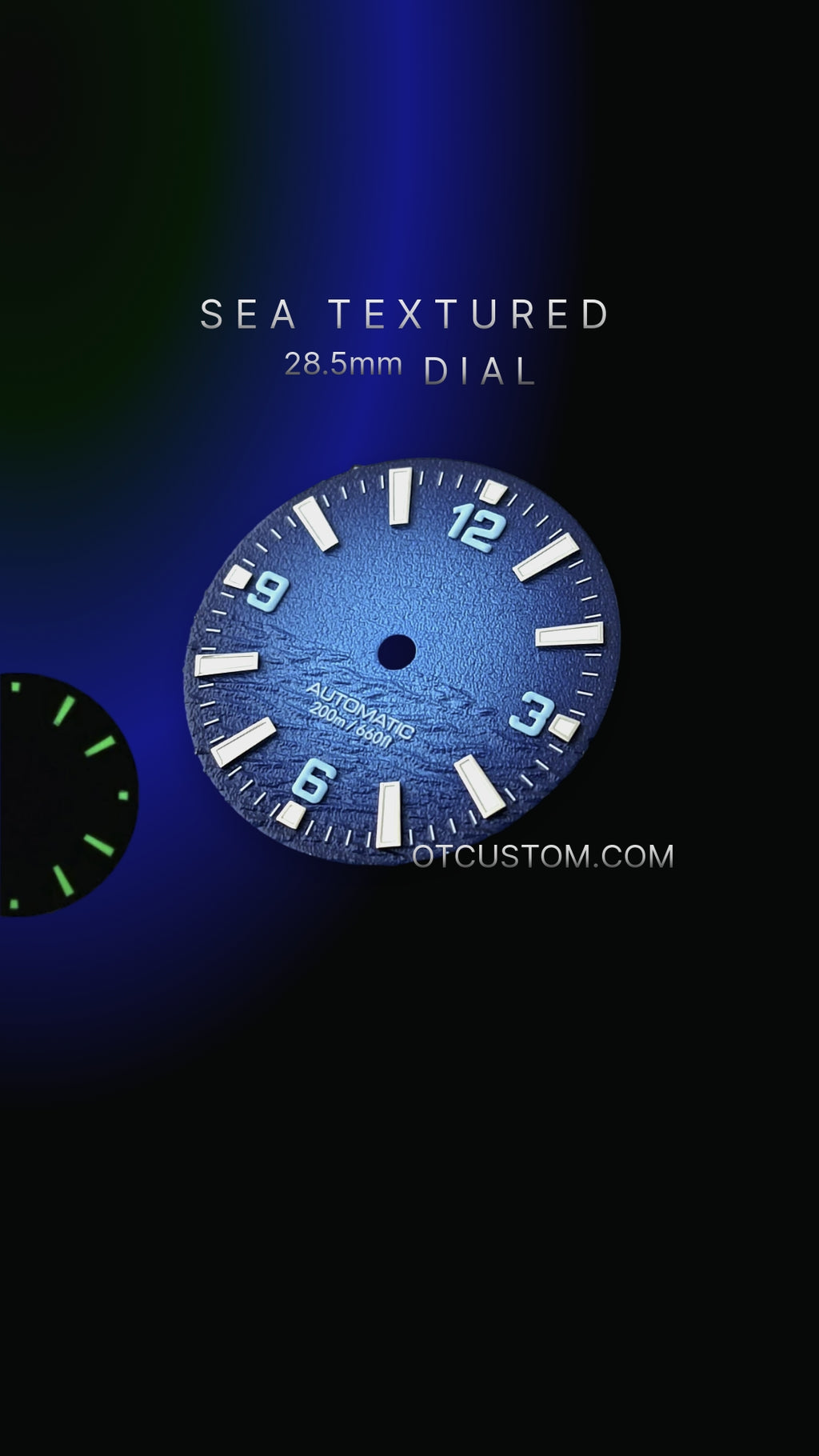 28.5mm Sea Textured Blue  Watch Dial Skx007